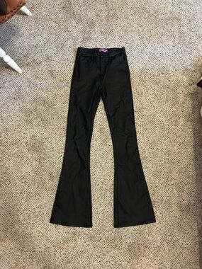 Edikted Black Faux Leather Flared Pants